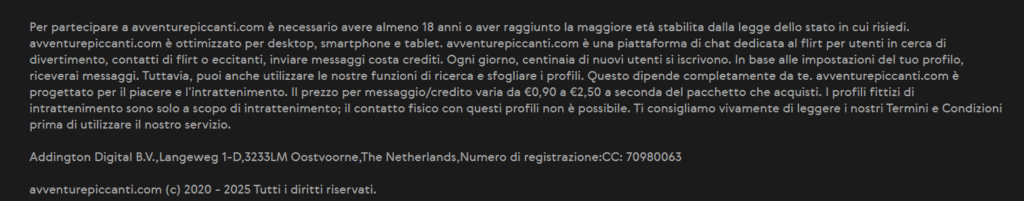 Nel footer c'è già il primo avviso che si tratta di profili falsi, e quindi di una truffa.