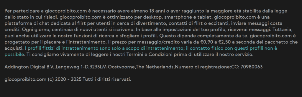 Profili falsi GiocoProibito.com.