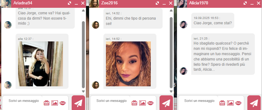 Abbiamo ricevuto questi messaggi pochi secondi dopo la registrazione.