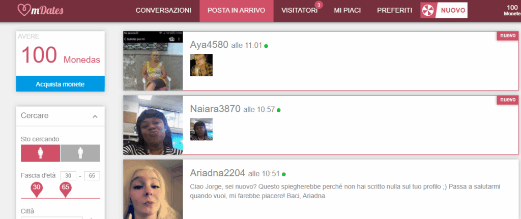 Questi messaggi li riceviamo non appena ci registriamo.