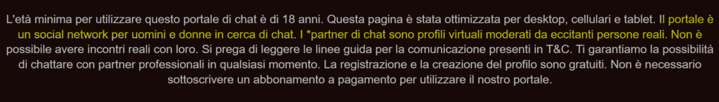 Nel footer ci avvisano già che ci sono profili falsi.