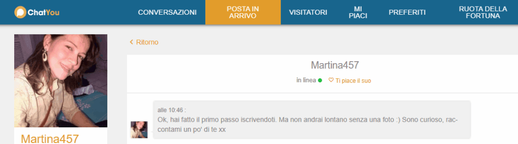 chatyou messaggi falsi.