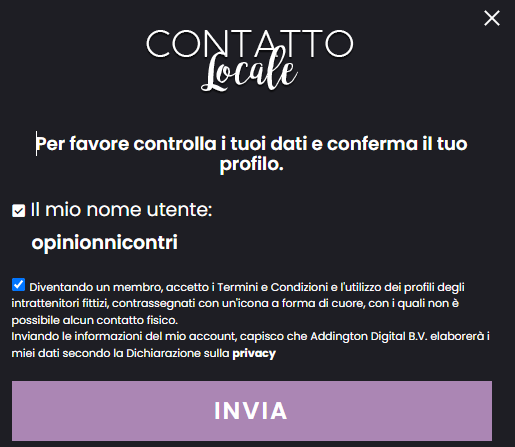 Ecco una piccola confessione quando ci si registra con profili falsi.
