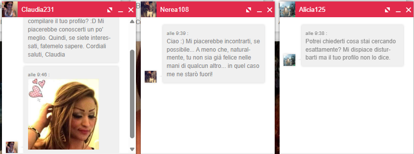 Non appena ci registriamo sul sito web, questi sono i messaggi che riceviamo