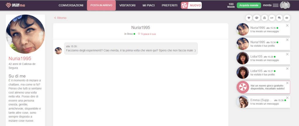Messaggi come questo ci arrivano non appena ci registriamo.