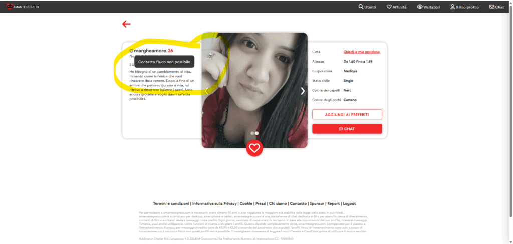 profili fittizi AmanteSegreto.com