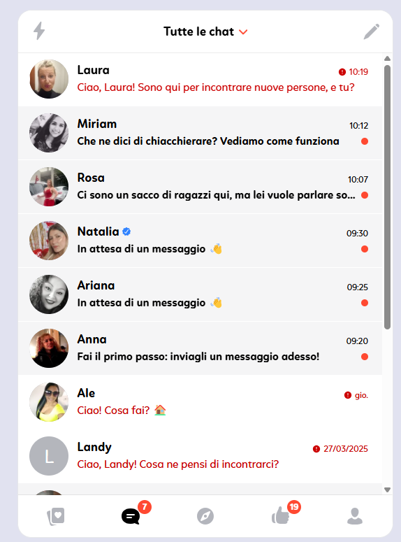 questi sono i messaggi che riceviamo senza una foto del profilo.