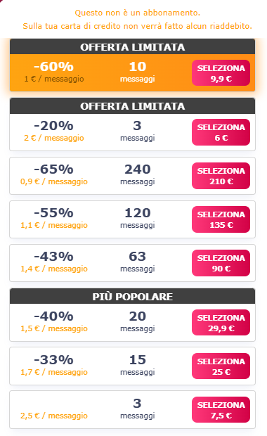 Seducimiora prezzo