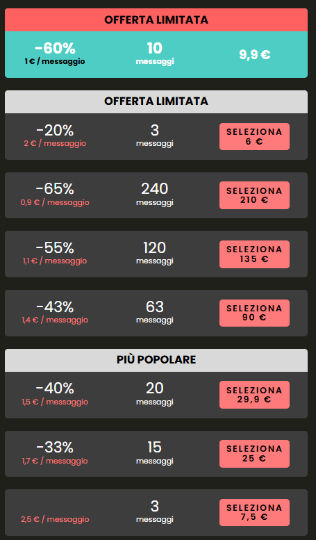 Chatpiccanti prezzo