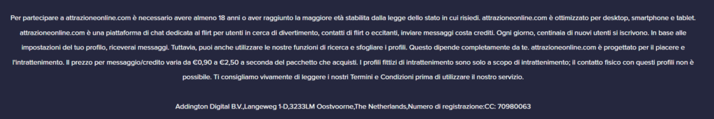 Nel footer avvertono già che si tratta di una truffa, immagino per evitare problemi legali.