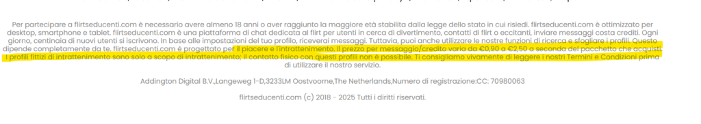 Nel piè di pagina si trova la prima confessione