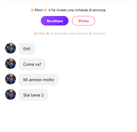 Questi sono i primi messaggi che abbiamo ricevuto non appena ci siamo registrati.
