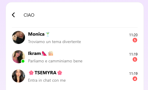 in soli due minuti abbiamo ricevuto 3 richieste di messaggi, e senza mettere una foto del profilo o un'e-mail di conferma.