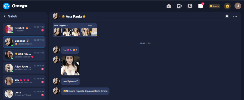Messaggi che sono specchietti per le allodole omega app