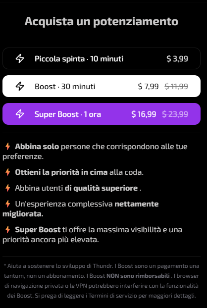 Quanto costa Thundr prezzo