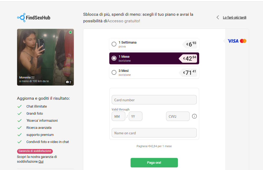 Quanto costa FindSexHub?